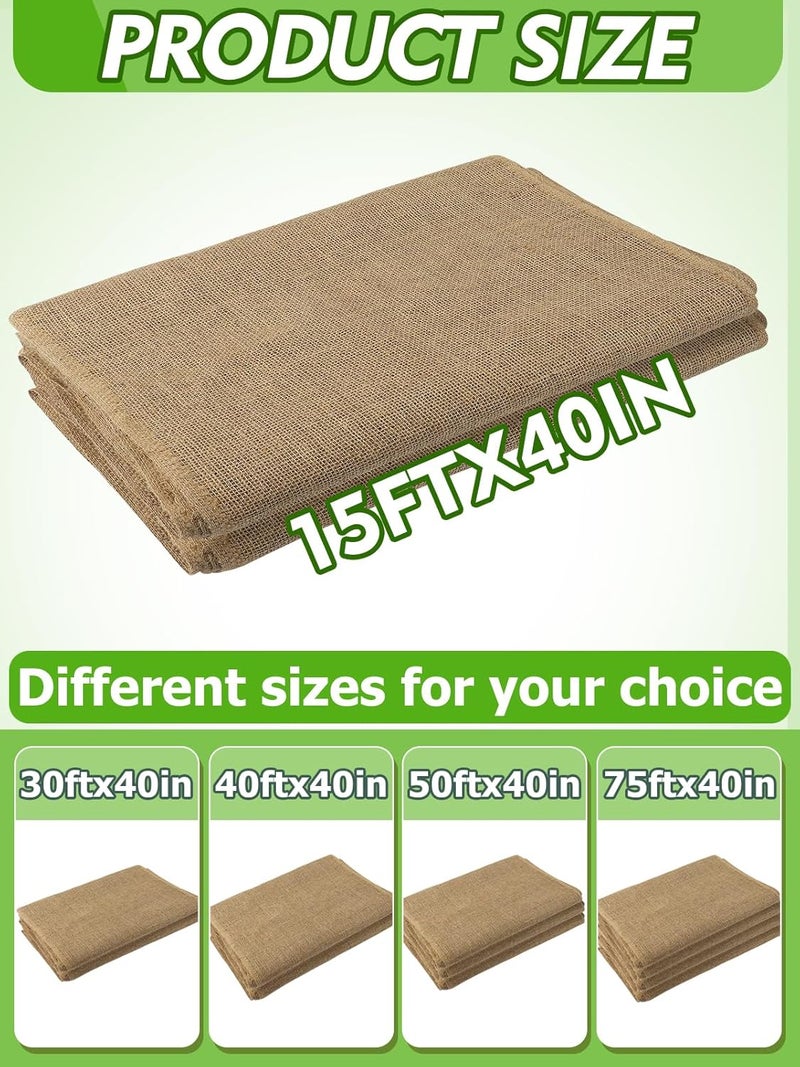 ANPHSIN 15ftx40in Natural Burlap Plant Covers Freeze Protection - Winter Frost Blankets Cloth Fabric Roll for Outdoor Bushes Trees Potted Plants Cold Weather - Image 5